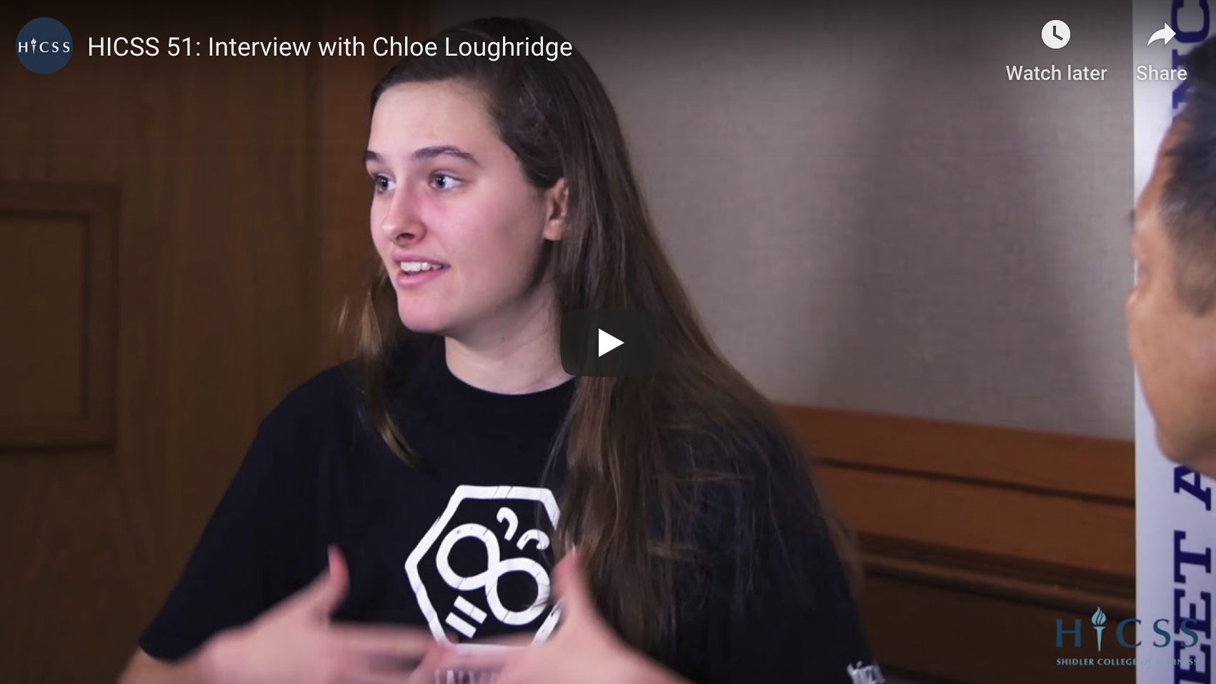 Chloe Loughridge TV interview at HICSS