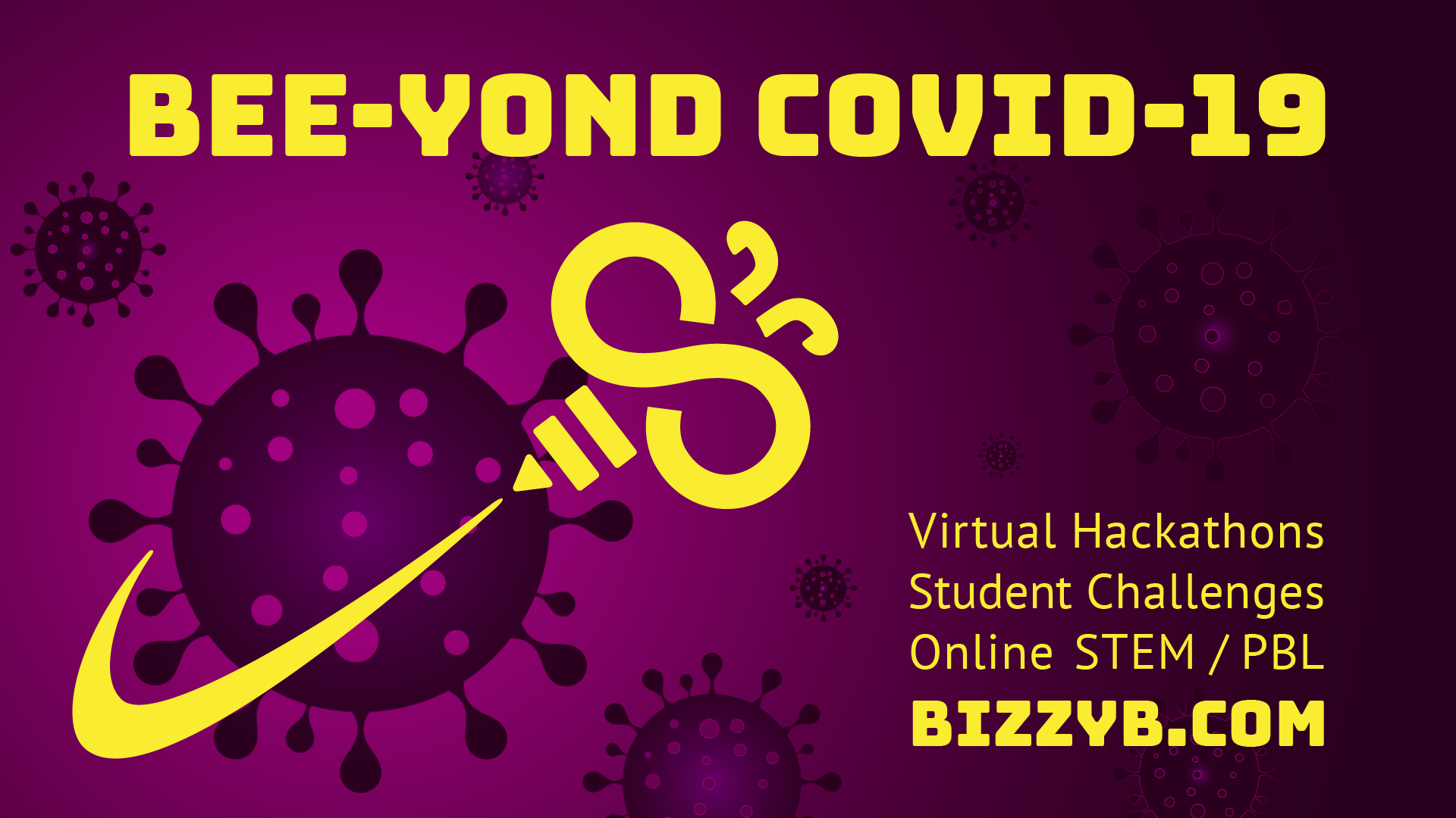 Bee-yond COVID-19 BizzyB promotional graphic